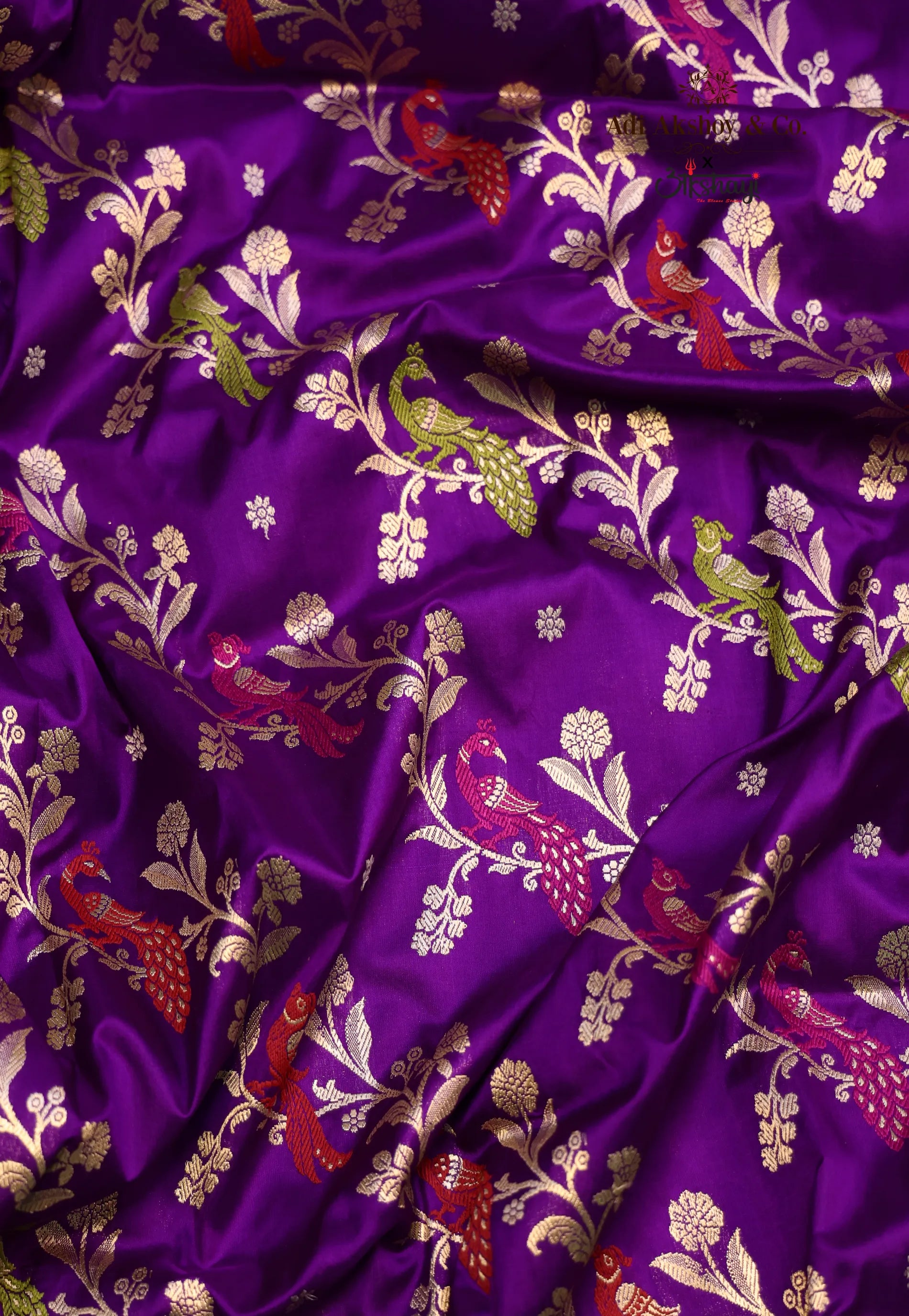 Purple Pure Exclusive Kadwa Katan Silk Saree with Blouse Piece - Adi Akshoy & Co.