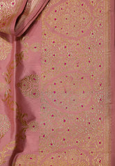 Pink Pure Exclusive Kadwa Katan Silk Saree with Blouse Piece - Adi Akshoy & Co.