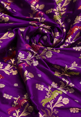 Purple Pure Exclusive Kadwa Katan Silk Saree with Blouse Piece - Adi Akshoy & Co.
