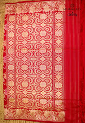 Red Pure Exclusive Kadwa Katan Silk Saree with Blouse Piece - Adi Akshoy & Co.