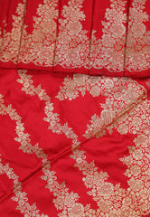 Red Pure Exclusive Kadwa Katan Silk Saree with Blouse Piece - Adi Akshoy & Co.