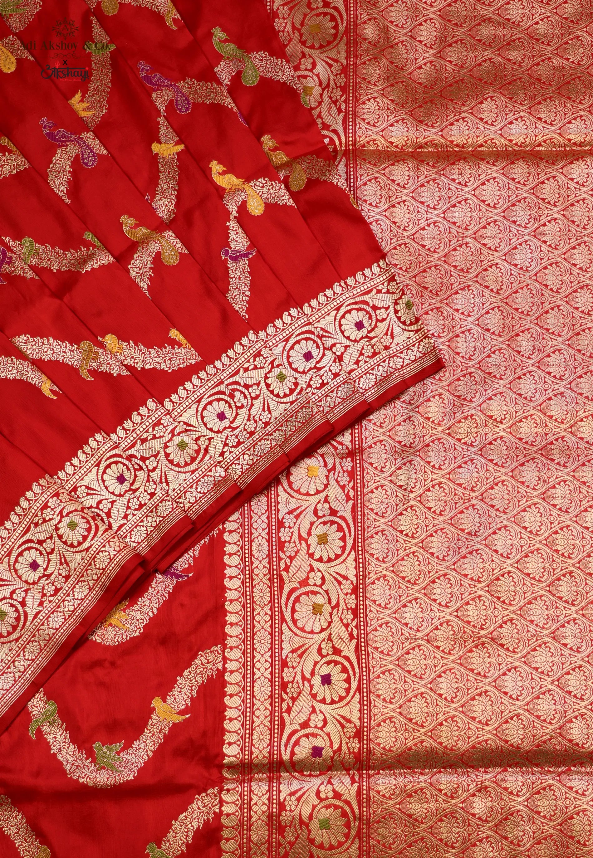Dark Red Exclusive Wedding Kadwa Katan Pure Silk Saree with Blouse Piece - Adi Akshoy & Co.