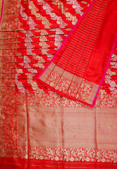 Red Pure Exclusive Kadwa Katan Banarasi Saree with Blouse Piece - Adi Akshoy & Co.