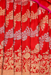 Red Pure Exclusive Kadwa Katan Banarasi Saree with Blouse Piece - Adi Akshoy & Co.