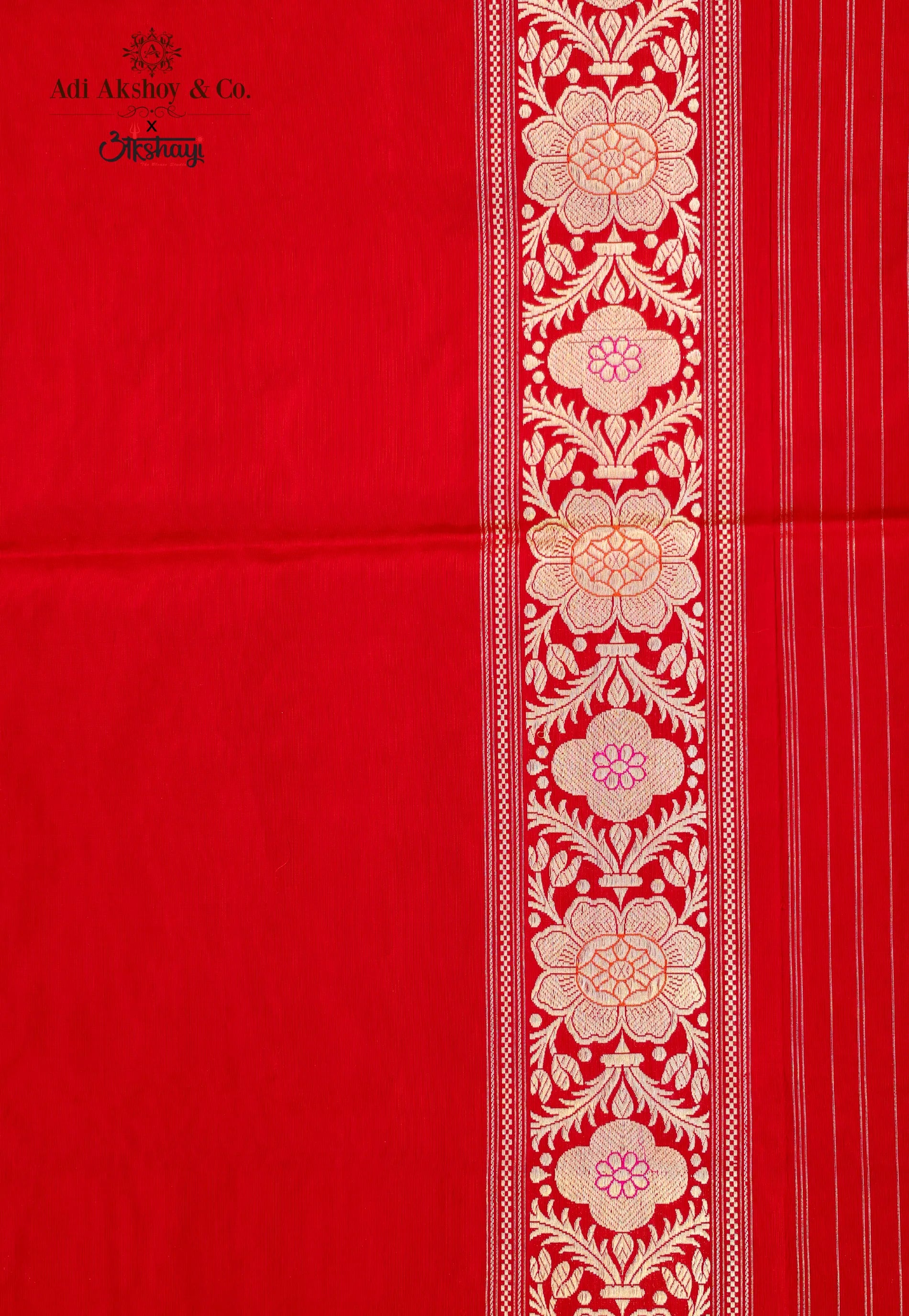 Red Pure Exclusive Kadwa Katan Silk Saree with Blouse Piece - Adi Akshoy & Co.