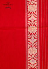 Red Pure Exclusive Kadwa Katan Silk Saree with Blouse Piece - Adi Akshoy & Co.