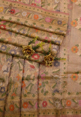 Tussar Colour Exclusive Pure Tissue Silk Saree with Blouse Piece - Adi Akshoy & Co.
