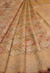 Tussar Colour Exclusive Pure Tissue Silk Saree with Blouse Piece - Adi Akshoy & Co.