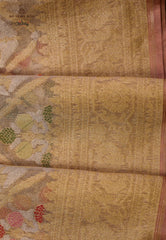 Tussar Colour Exclusive Pure Tissue Silk Saree with Blouse Piece - Adi Akshoy & Co.