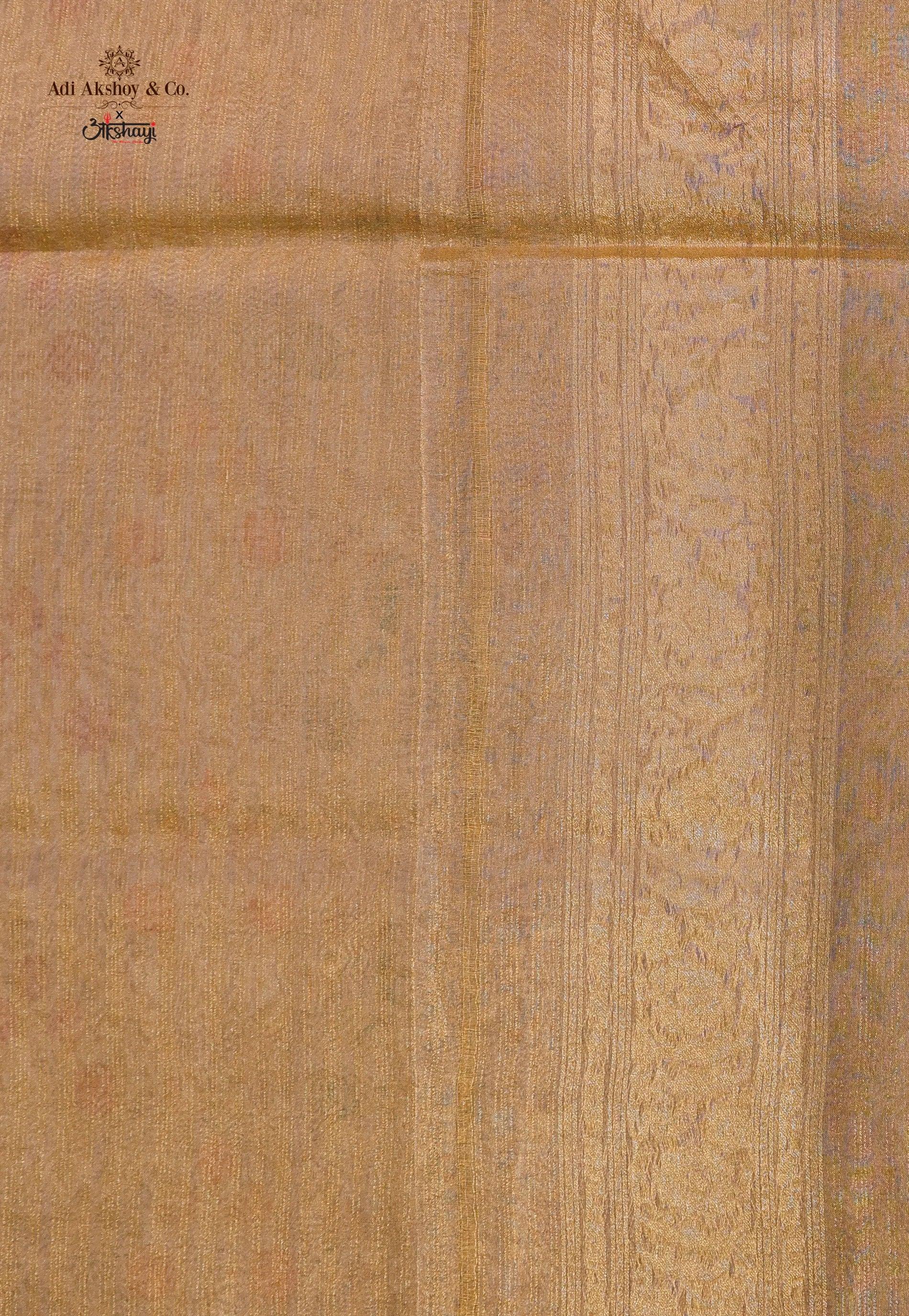 Tussar Colour Exclusive Pure Tissue Silk Saree with Blouse Piece - Adi Akshoy & Co.