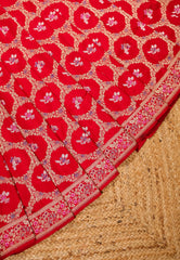 Red Pure Exclusive Katan Banarasi Saree with Blouse Piece - Adi Akshoy & Co.