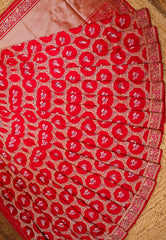 Red Pure Exclusive Katan Banarasi Saree with Blouse Piece - Adi Akshoy & Co.