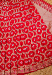 Red Pure Exclusive Katan Banarasi Saree with Blouse Piece - Adi Akshoy & Co.