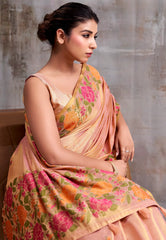 Cross Pink Tissue Silk Saree with Blouse Piece  – Adi Akshoy & Co.