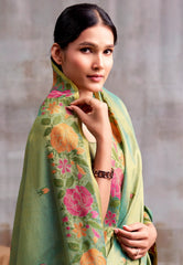 Cross Sea Green Tissue Silk Saree with Blouse Piece  – Adi Akshoy & Co.