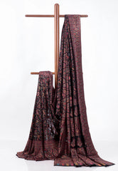 Black Kani Pure Silk Saree With Blouse Piece